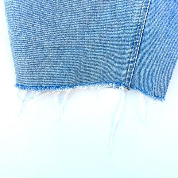 ME+EM Frayed Hem Engineered-Leg Jeans Barrel Pants Size 25 Cotton Blue - Picture 9 of 15